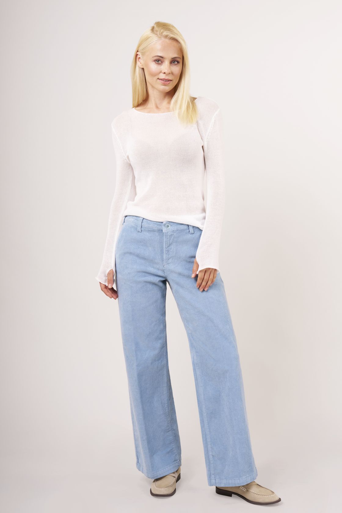 MARLENE - WIDE LEG CORD cozy blue