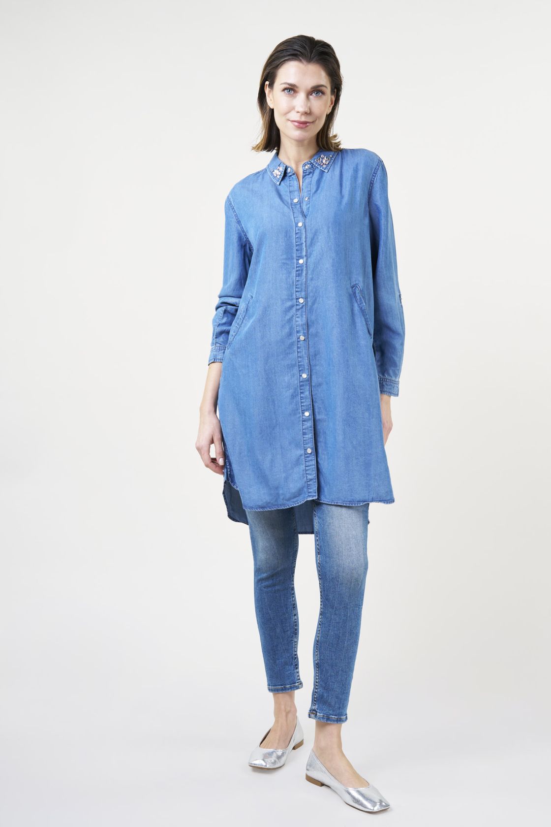SPRING - SHIRT DRESS mid blue